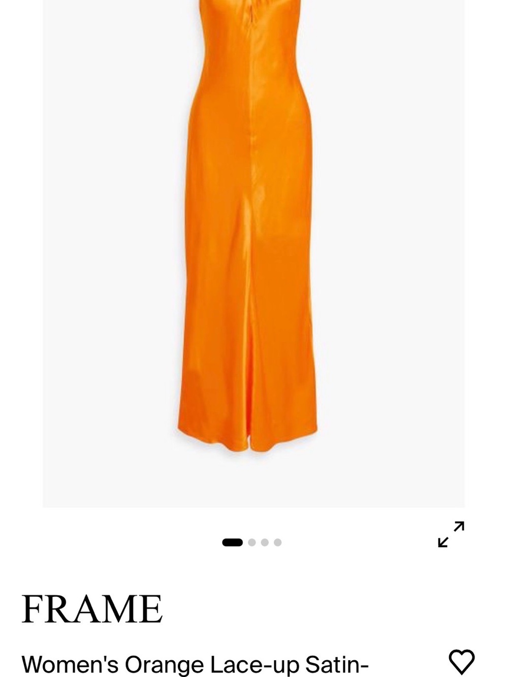 Frame Denim Orange Satin Maxi Dress